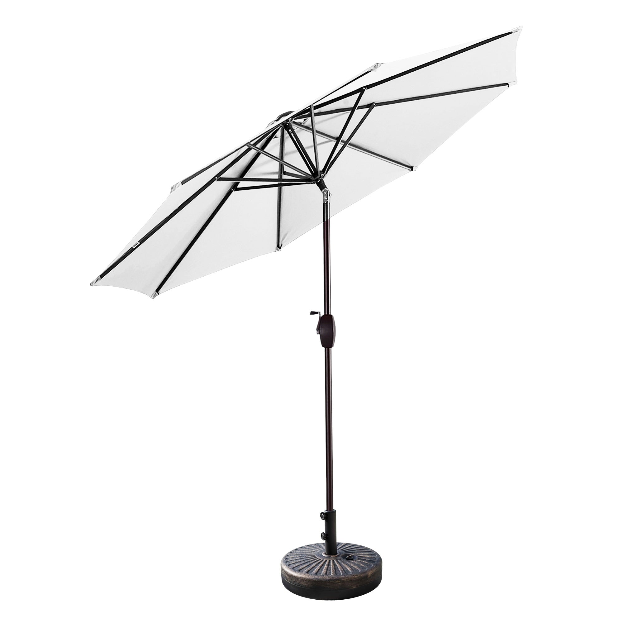 Ombrellone da giardino Lopes da 9 piedi con base in finitura bronzo e supporto per pesi incluso