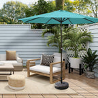 Ombrellone da giardino Lopes da 9 piedi con base in finitura bronzo e supporto per pesi incluso