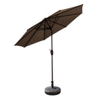 Ombrellone da giardino Lopes da 9 piedi con base in finitura bronzo e supporto per pesi incluso
