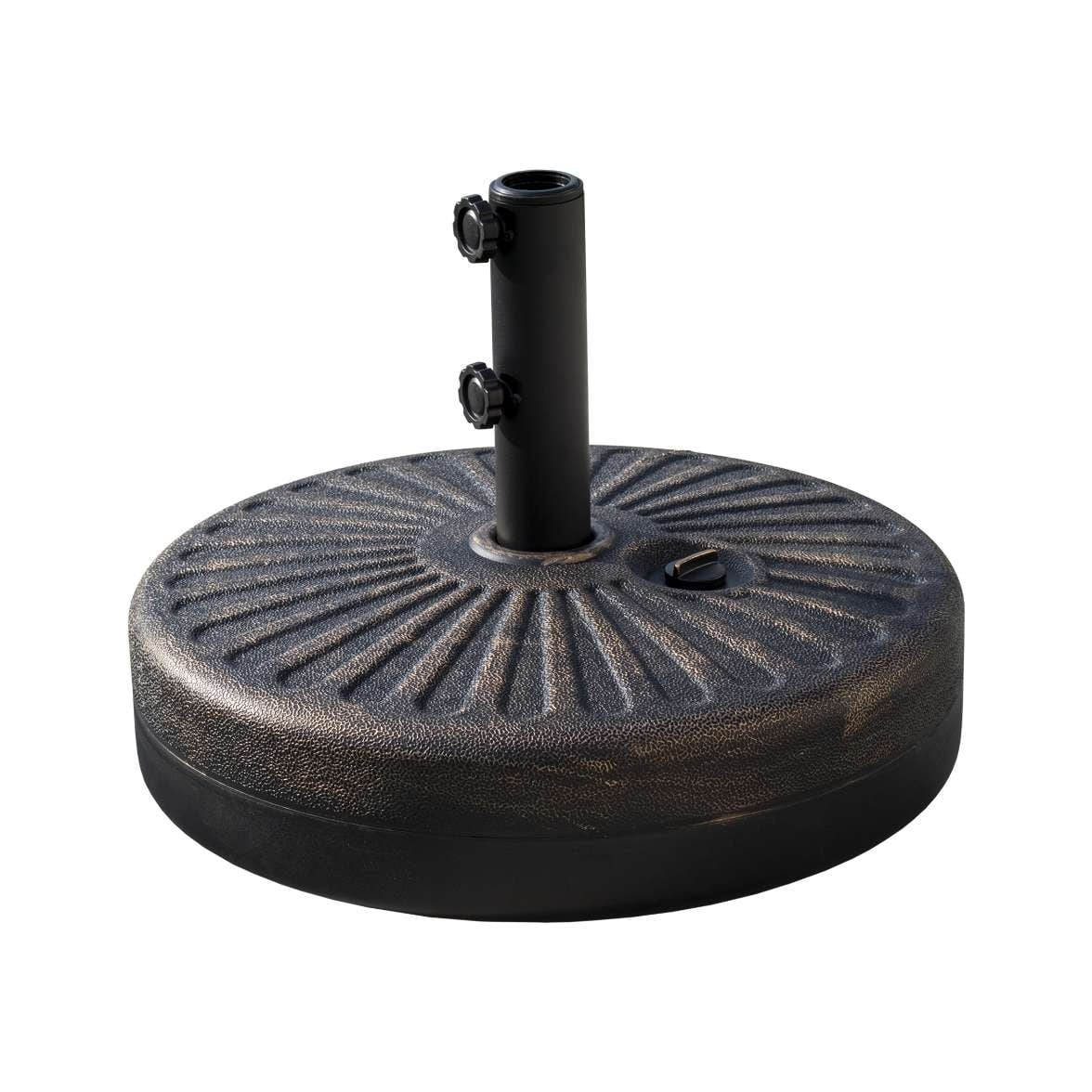 Ombrellone da giardino Lopes da 9 piedi con base in finitura bronzo e supporto per pesi incluso