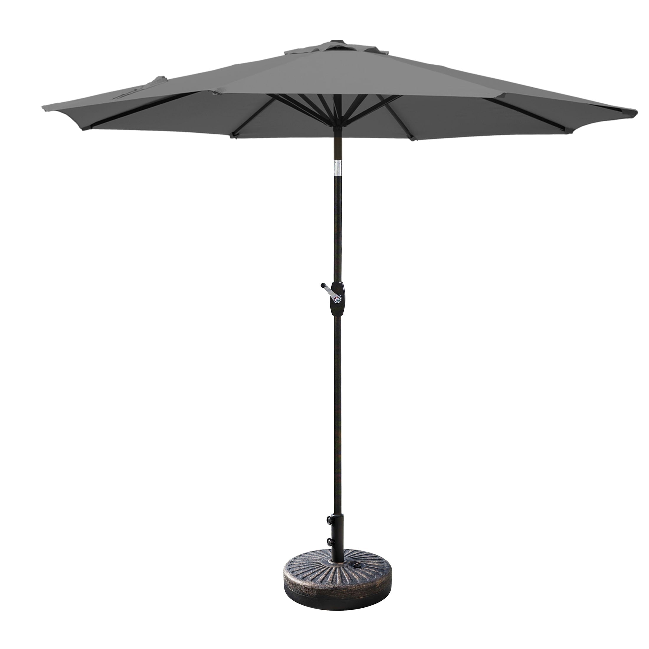 Ombrellone da giardino Lopes da 9 piedi con base in finitura bronzo e supporto per pesi incluso