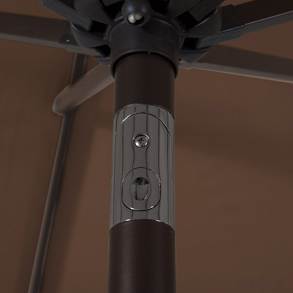 Ombrellone da giardino Lopes da 9 piedi con base in finitura bronzo e supporto per pesi incluso