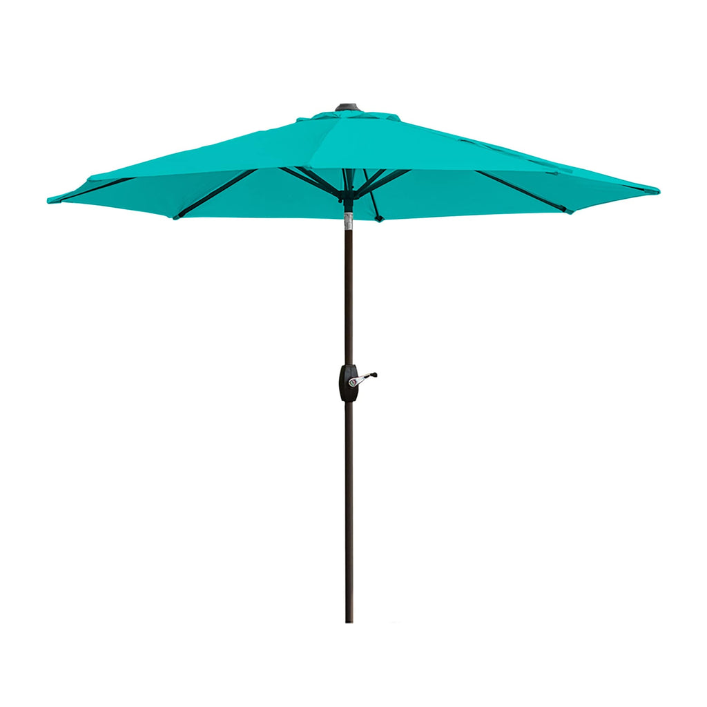 Ombrellone da giardino Lopes da 9 piedi con base in finitura bronzo e supporto per pesi incluso