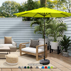 Ombrellone da giardino Lopes da 9 piedi con base in finitura bronzo e supporto per pesi incluso