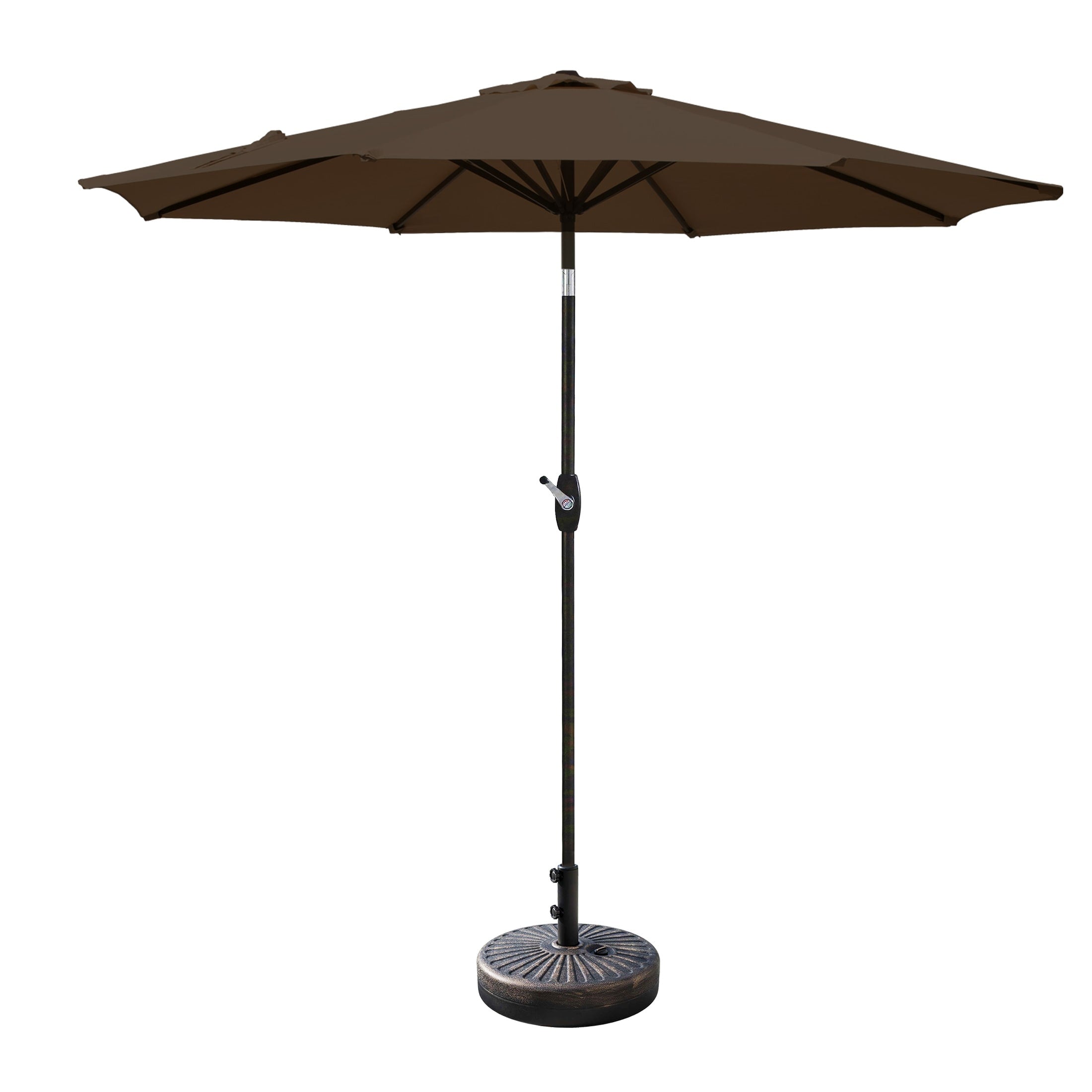 Ombrellone da giardino Lopes da 9 piedi con base in finitura bronzo e supporto per pesi incluso