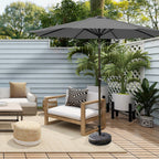 Ombrellone da giardino Lopes da 9 piedi con base in finitura bronzo e supporto per pesi incluso