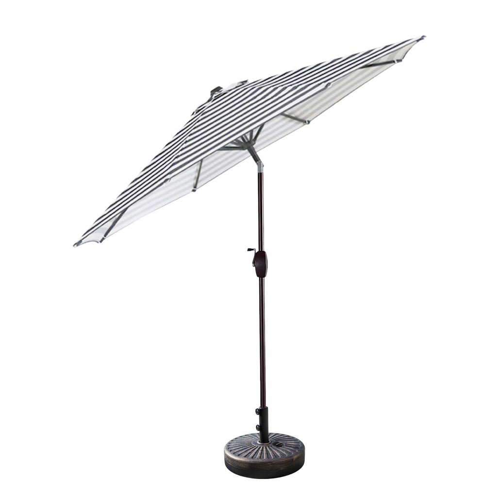 Ombrellone da giardino Lopes da 9 piedi con base in finitura bronzo e supporto per pesi incluso
