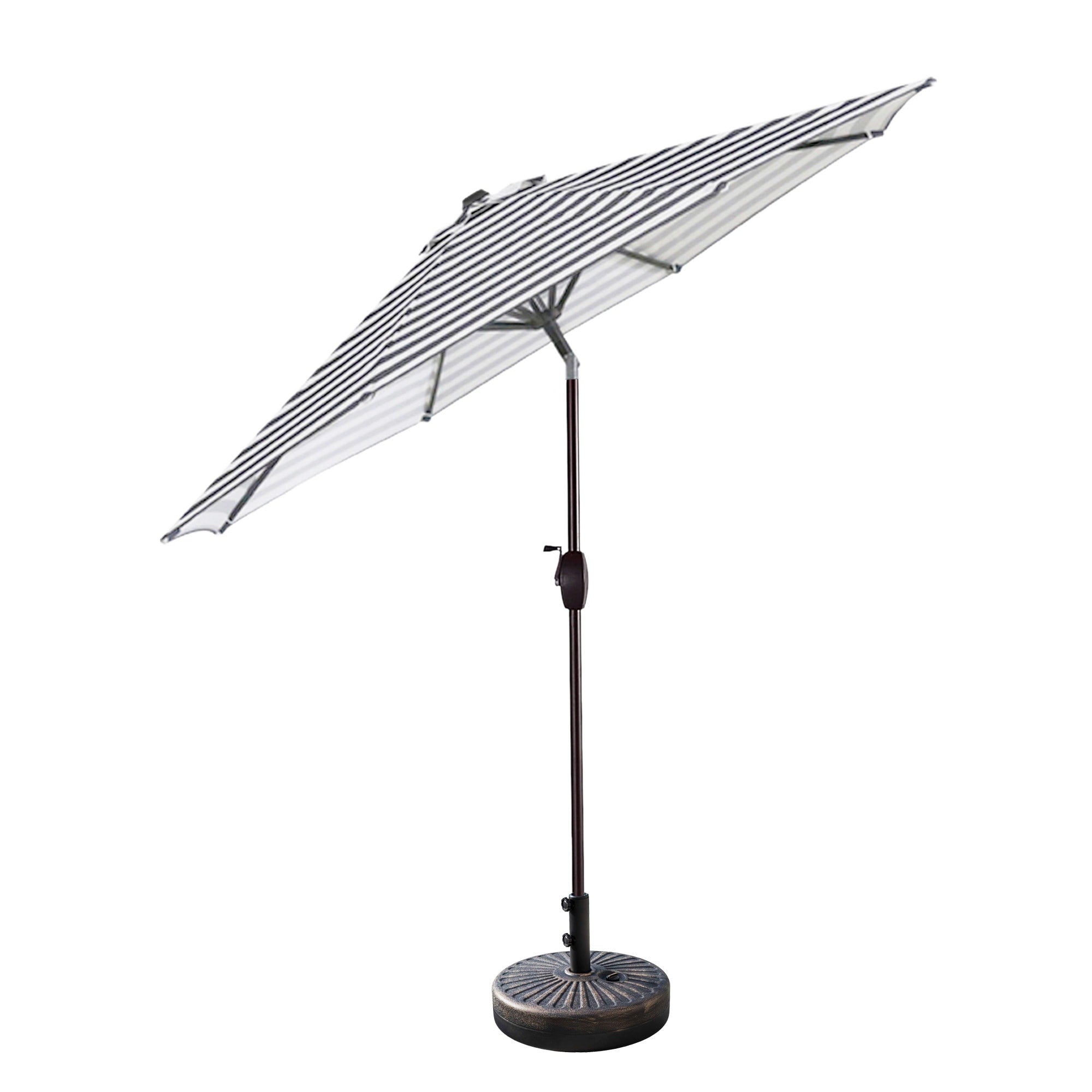 Ombrellone da giardino Lopes da 9 piedi con base in finitura bronzo e supporto per pesi incluso