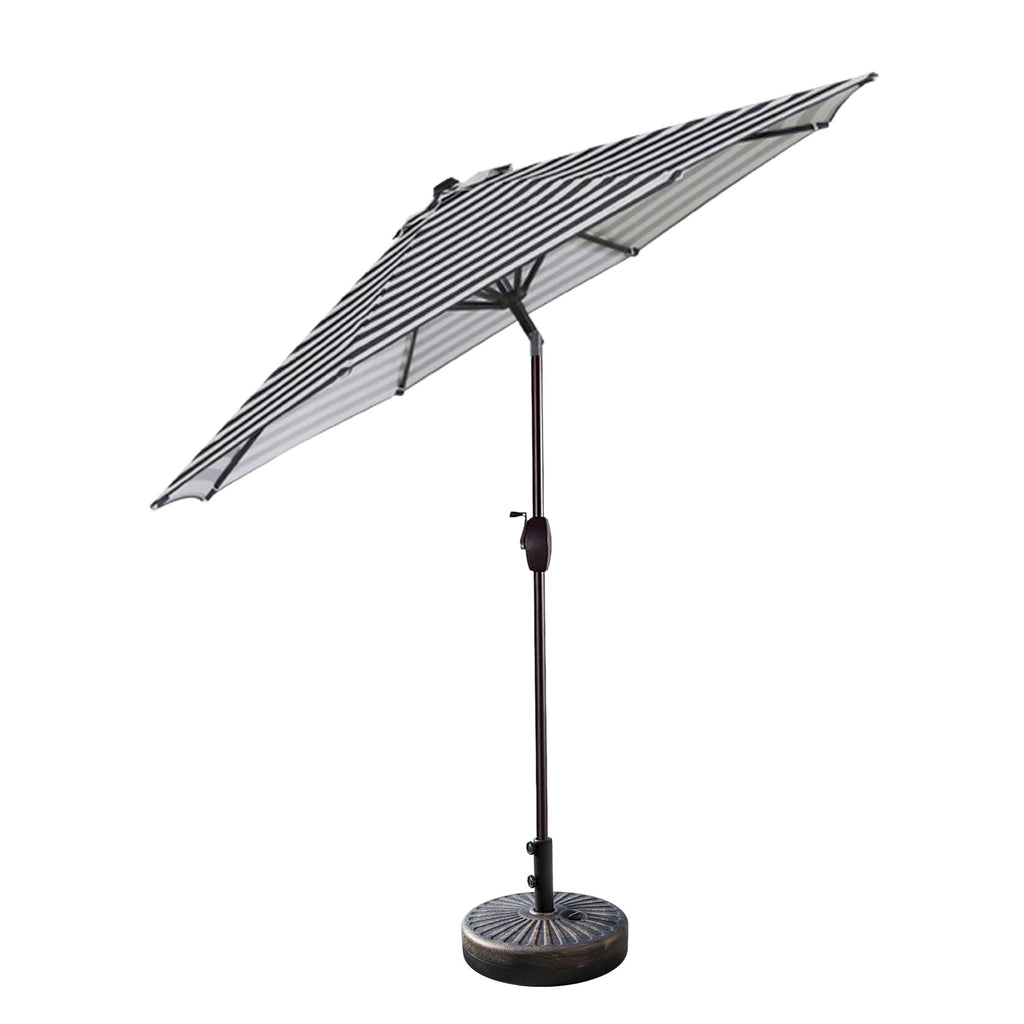 Ombrellone da giardino Lopes da 9 piedi con base in finitura bronzo e supporto per pesi incluso