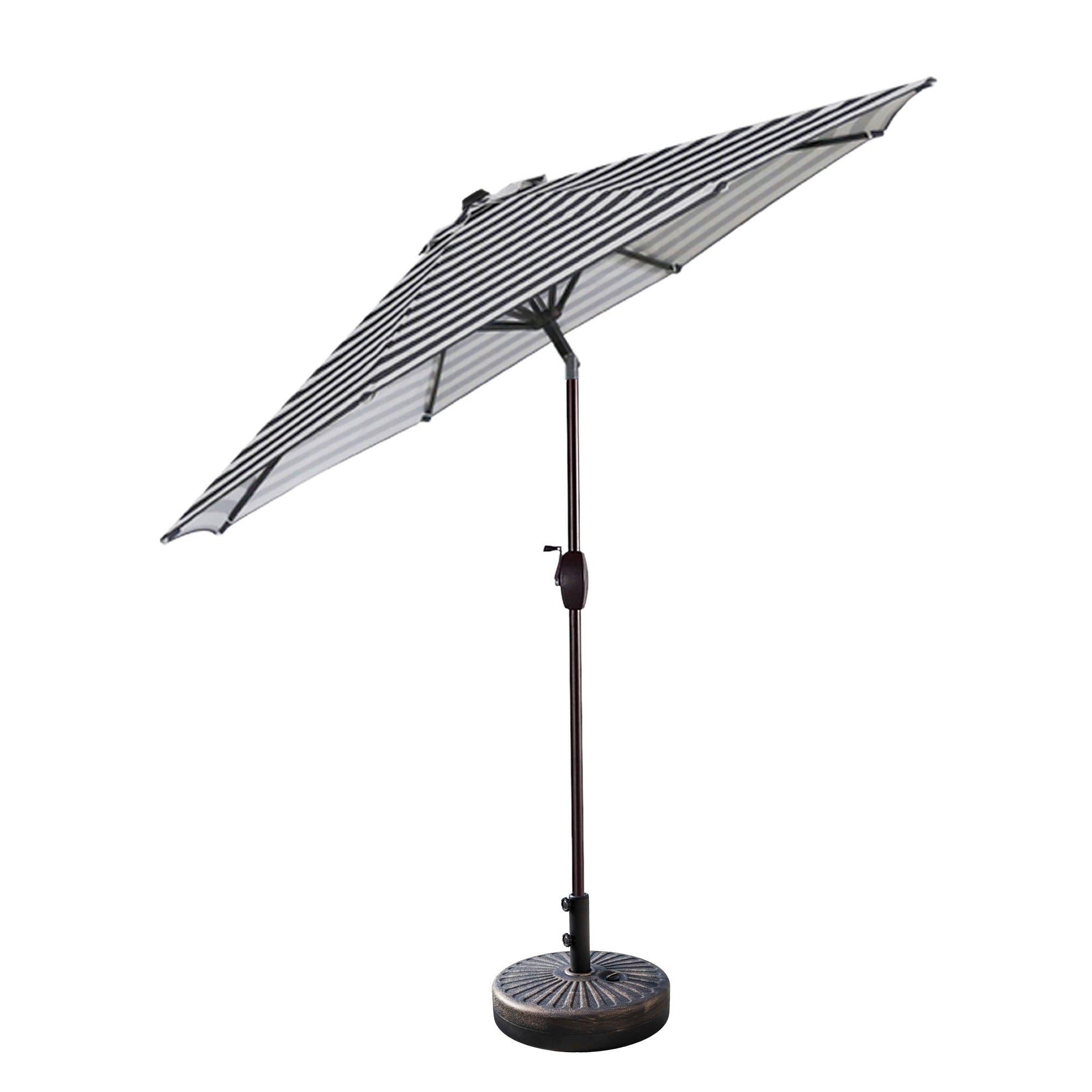 Ombrellone da giardino Lopes da 9 piedi con base in finitura bronzo e supporto per pesi incluso