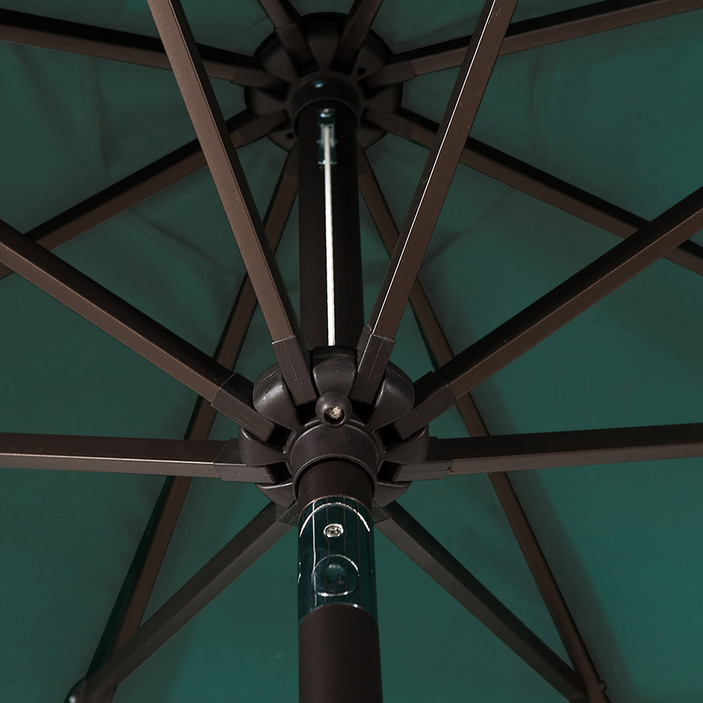 Ombrellone da giardino Lopes da 9 piedi con base in finitura bronzo e supporto per pesi incluso