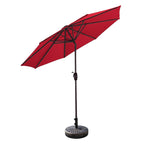 Ombrellone da giardino Lopes da 9 piedi con base in finitura bronzo e supporto per pesi incluso