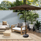 Ombrellone da giardino Lopes da 9 piedi con base in finitura bronzo e supporto per pesi incluso