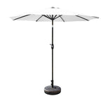 Ombrellone da giardino Lopes da 9 piedi con base in finitura bronzo e supporto per pesi incluso