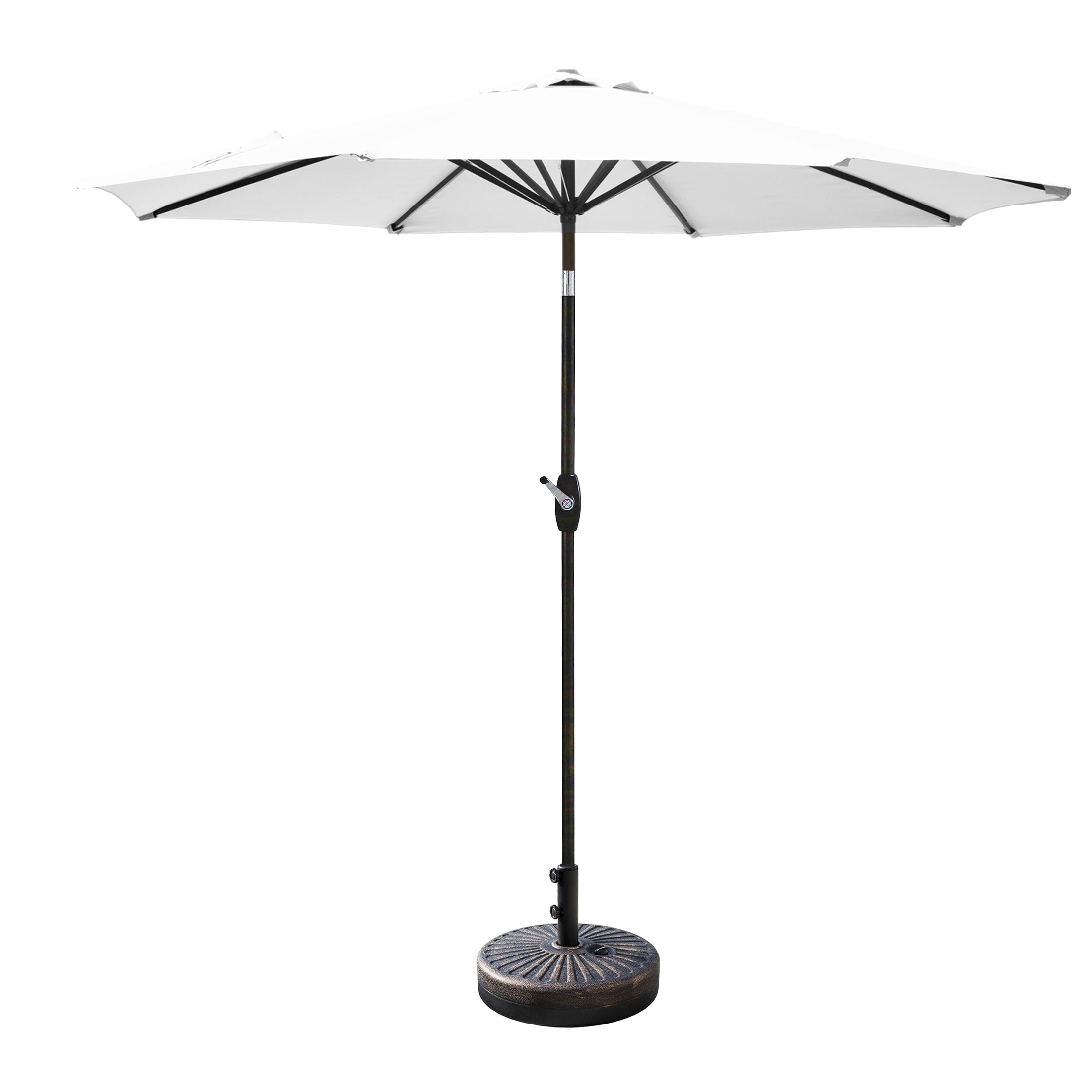 Ombrellone da giardino Lopes da 9 piedi con base in finitura bronzo e supporto per pesi incluso