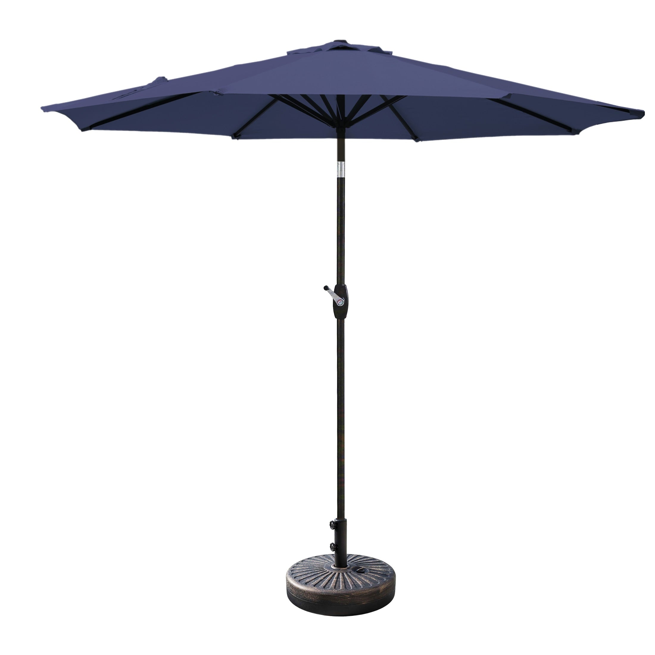 Ombrellone da giardino Lopes da 9 piedi con base in finitura bronzo e supporto per pesi incluso