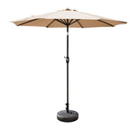 Ombrellone da giardino Lopes da 9 piedi con base in finitura bronzo e supporto per pesi incluso