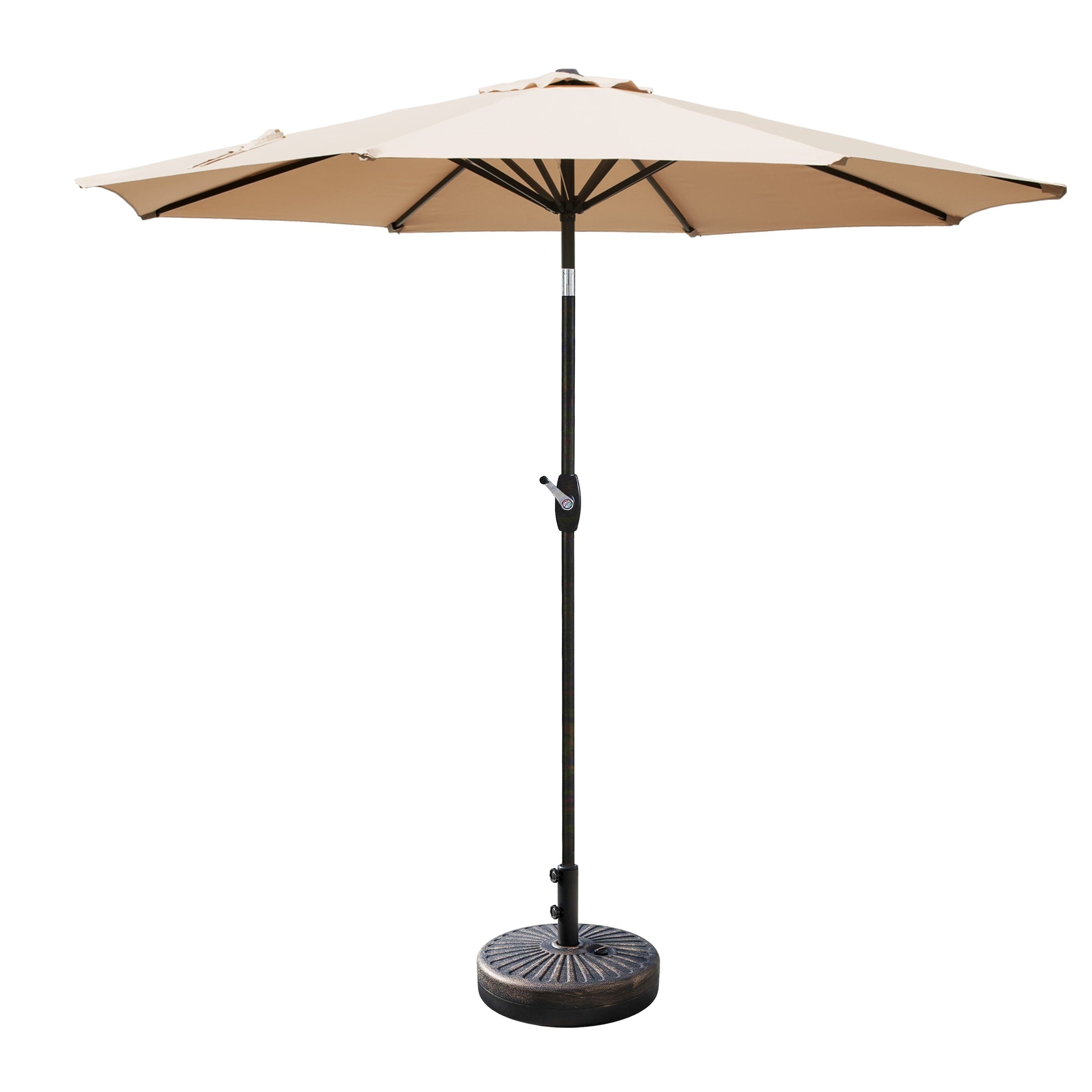Ombrellone da giardino Lopes da 9 piedi con base in finitura bronzo e supporto per pesi incluso