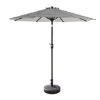 Ombrellone da giardino Lopes da 9 piedi con base in finitura bronzo e supporto per pesi incluso