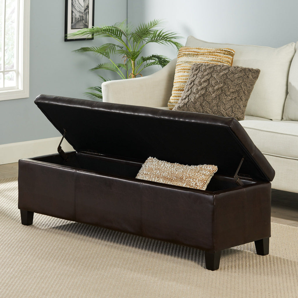 Panca portaoggetti in similpelle Lucinda di Christopher Knight Home - 51,25 L x 17,50 P x 16,25 A