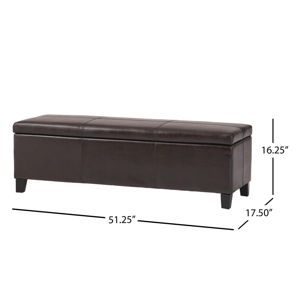 Panca portaoggetti in similpelle Lucinda di Christopher Knight Home - 51,25 L x 17,50 P x 16,25 A