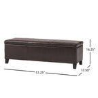 Panca portaoggetti in similpelle Lucinda di Christopher Knight Home - 51,25 L x 17,50 P x 16,25 A