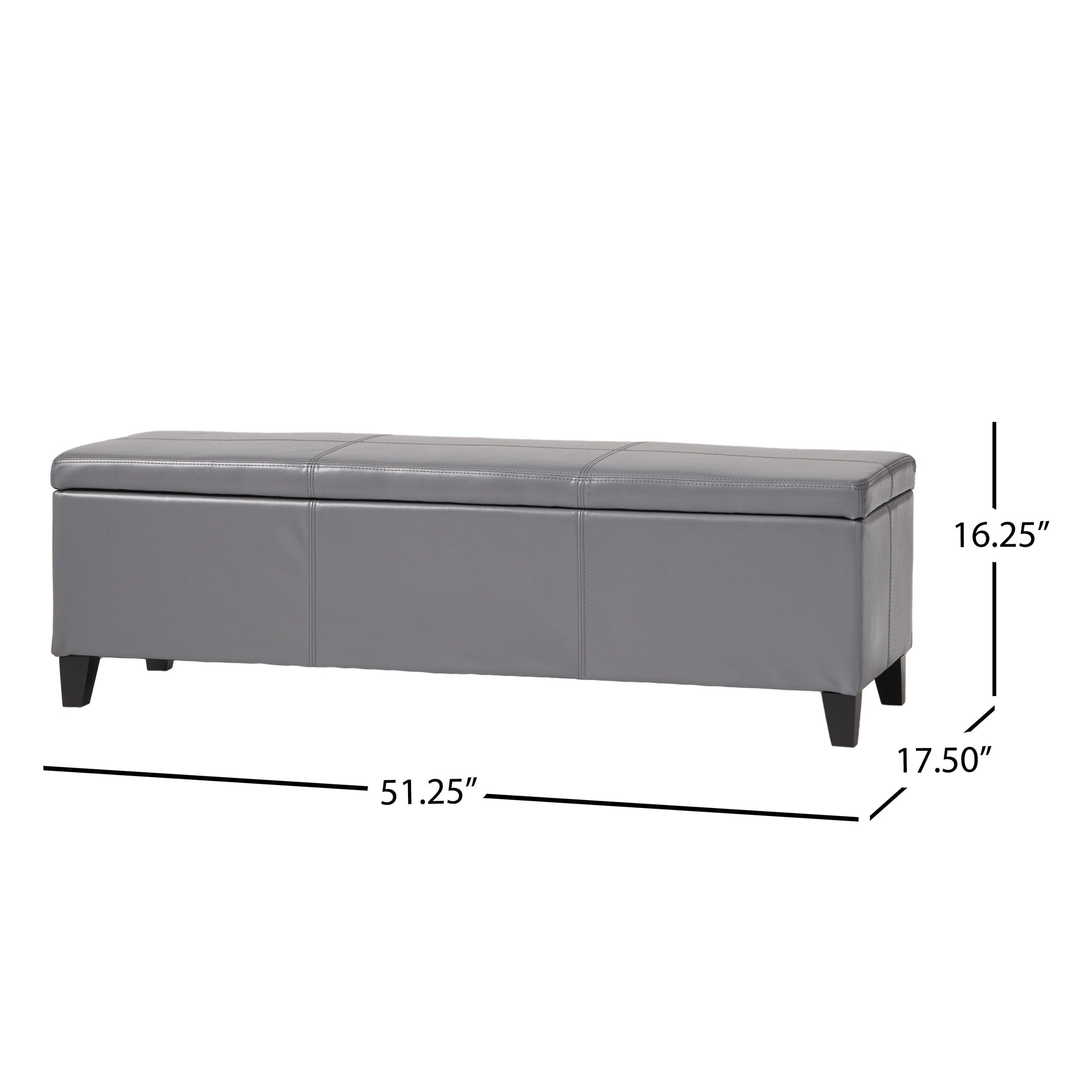 Panca portaoggetti in similpelle Lucinda di Christopher Knight Home - 51,25 L x 17,50 P x 16,25 A