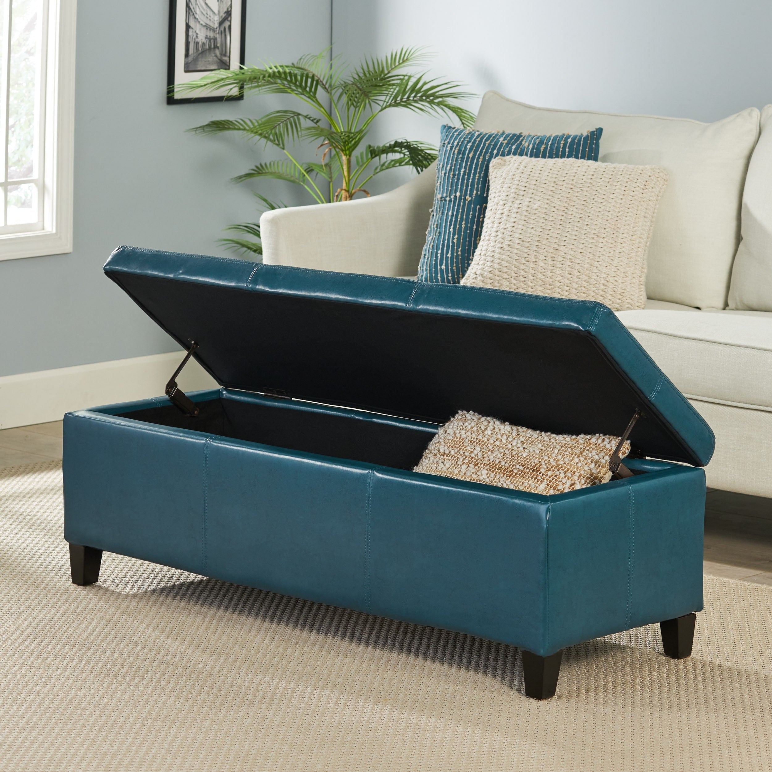 Panca portaoggetti in similpelle Lucinda di Christopher Knight Home - 51,25 L x 17,50 P x 16,25 A