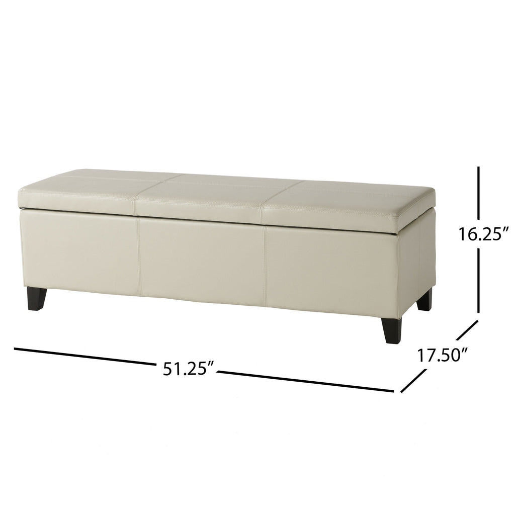 Panca portaoggetti in similpelle Lucinda di Christopher Knight Home - 51,25 L x 17,50 P x 16,25 A