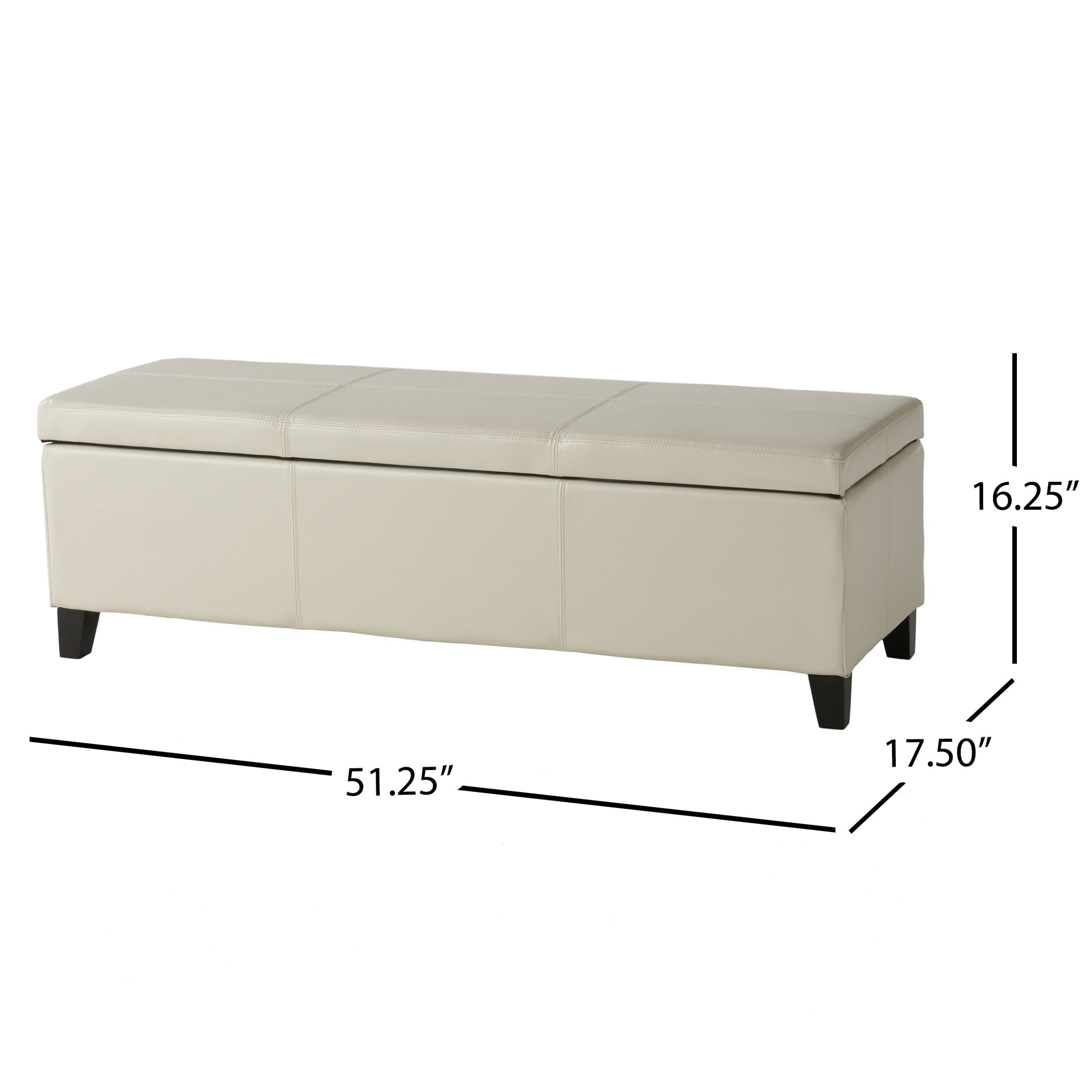Panca portaoggetti in similpelle Lucinda di Christopher Knight Home - 51,25 L x 17,50 P x 16,25 A