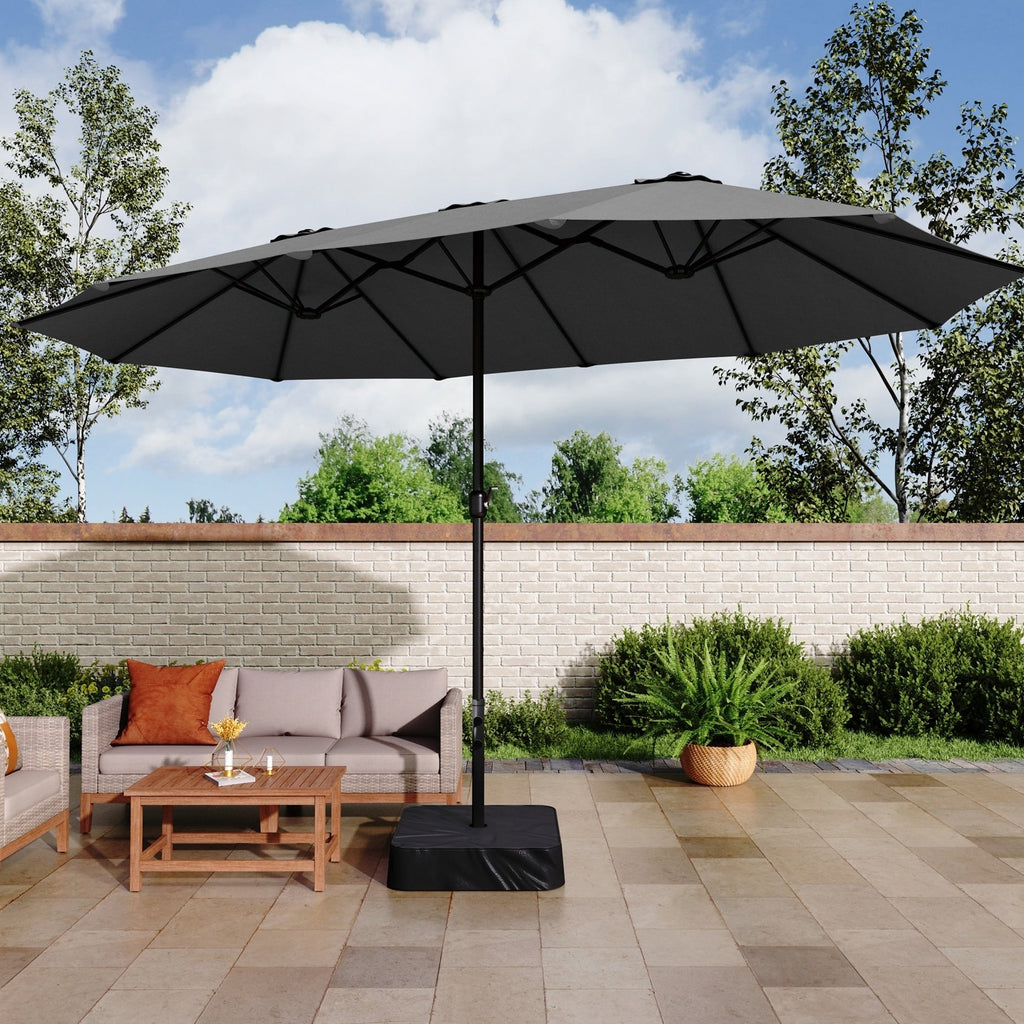 MAISON ARTS Ombrellone doppio extra large da 15 piedi con base inclusa