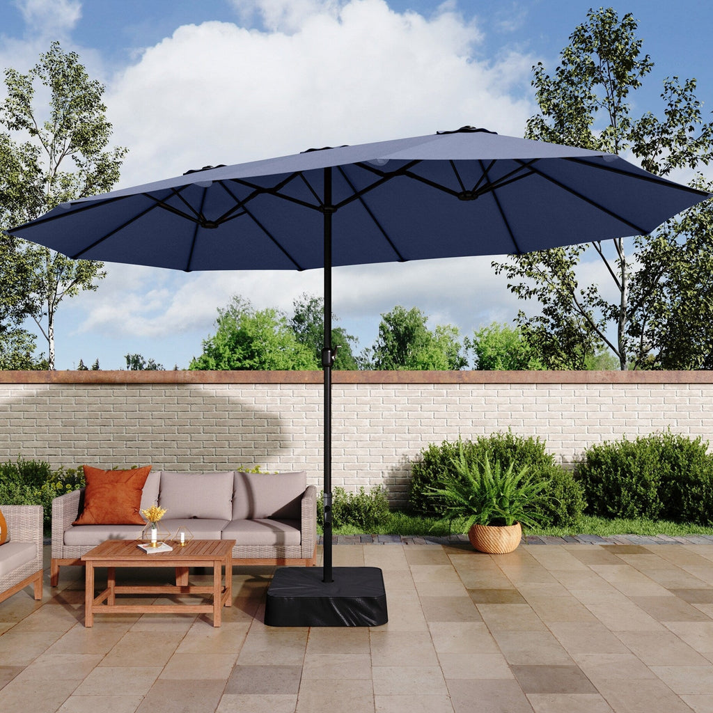 MAISON ARTS Ombrellone doppio extra large da 15 piedi con base inclusa