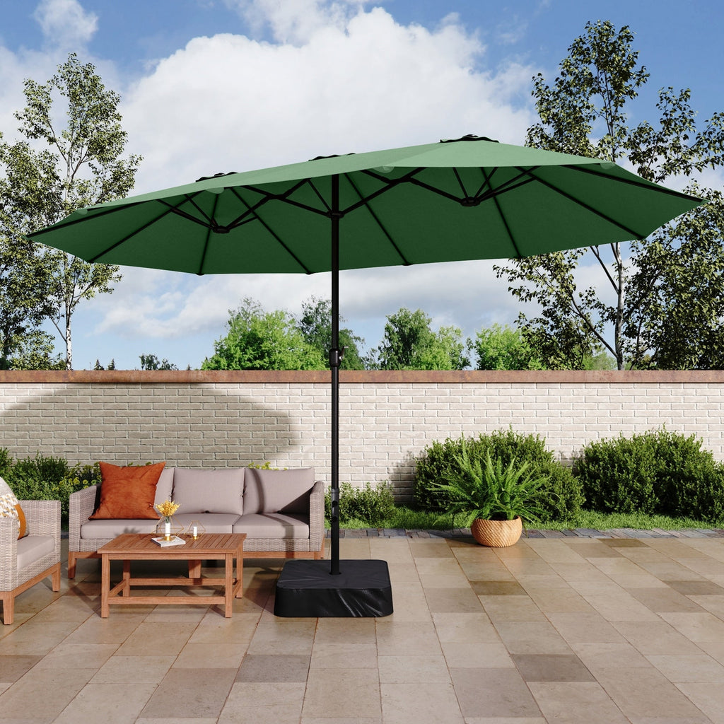 MAISON ARTS Ombrellone doppio extra large da 15 piedi con base inclusa
