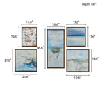 Set di 5 tele da parete con cornice Madison Park Blue Horizon