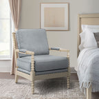 Poltrona Madison Park Donohue con struttura in legno tornito