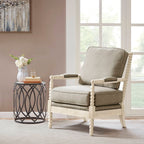 Poltrona Madison Park Donohue con struttura in legno tornito