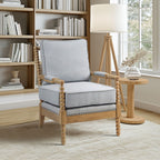 Poltrona Madison Park Donohue con struttura in legno tornito