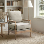 Poltrona Madison Park Donohue con struttura in legno tornito