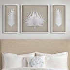 Madison Park Sabal - Set di decorazioni da parete con scatola di ombre in carta di riso con cornice fatta a mano e foglie di palma