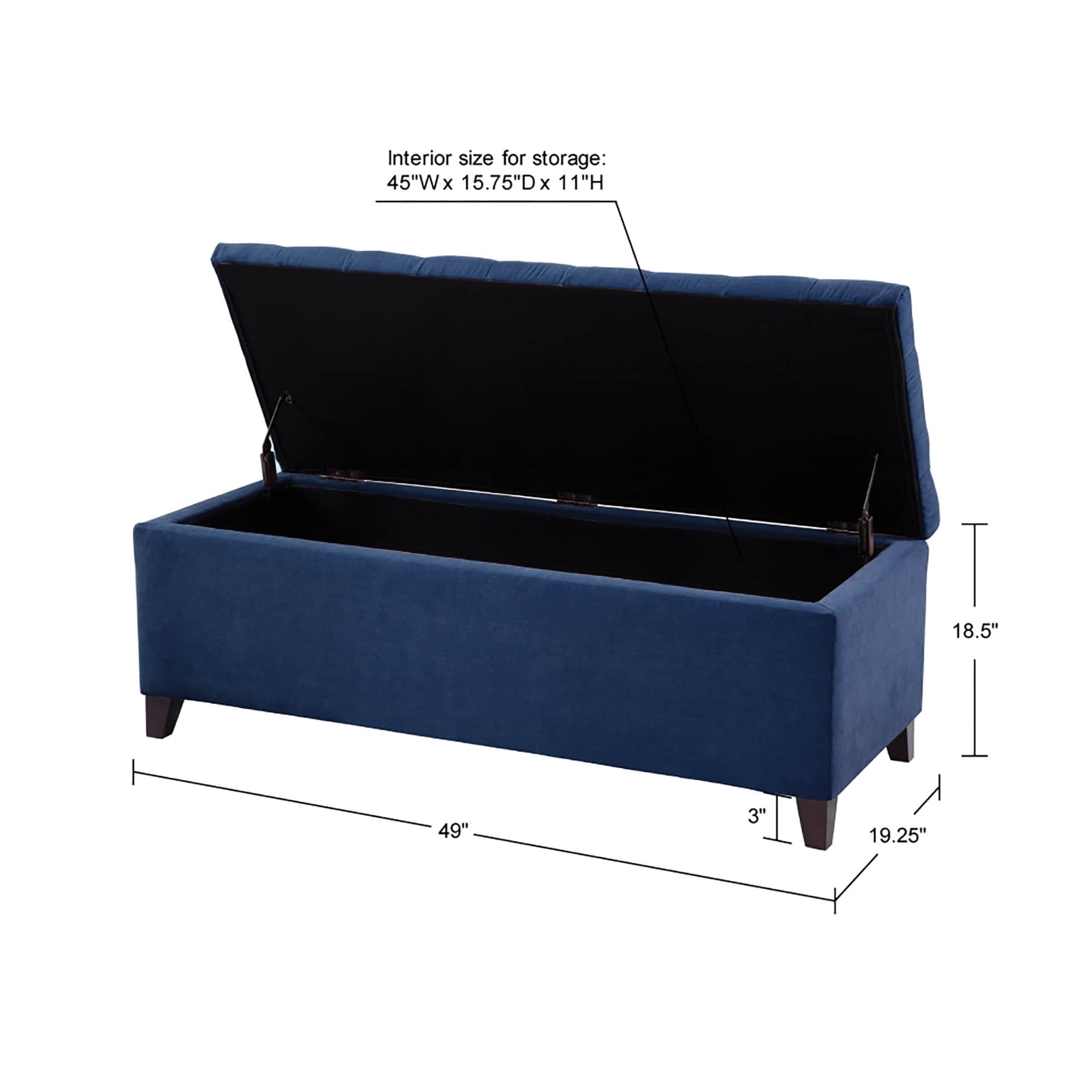 Panca contenitore imbottita con piano trapuntato Madison Park Sasha
