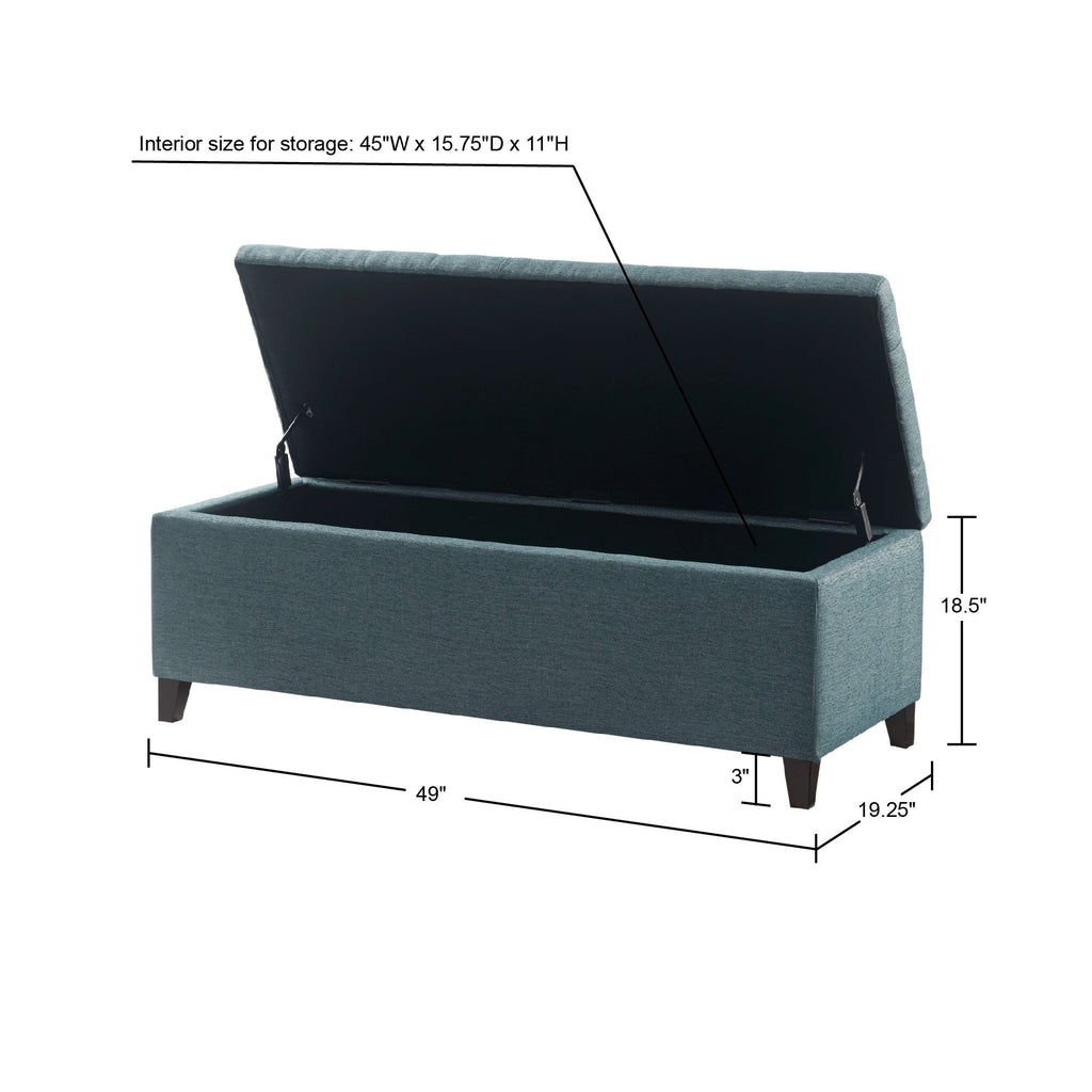 Panca contenitore imbottita con piano trapuntato Madison Park Sasha