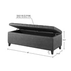 Panca contenitore imbottita con piano trapuntato Madison Park Sasha