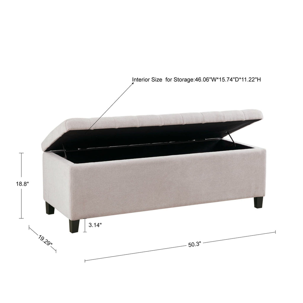 Panca contenitore imbottita con piano trapuntato Madison Park Sasha