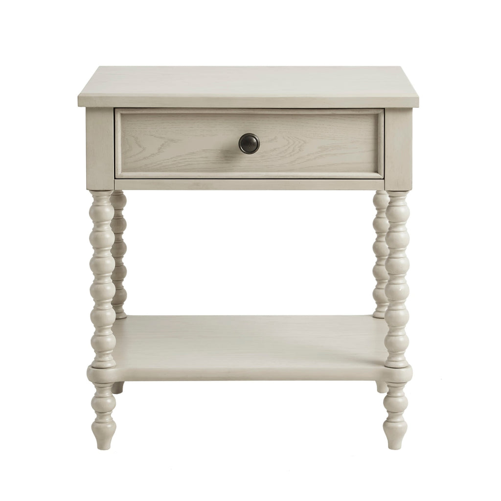 Comodino in legno tornito Madison Park Signature Beckett con cassetto e ripiano