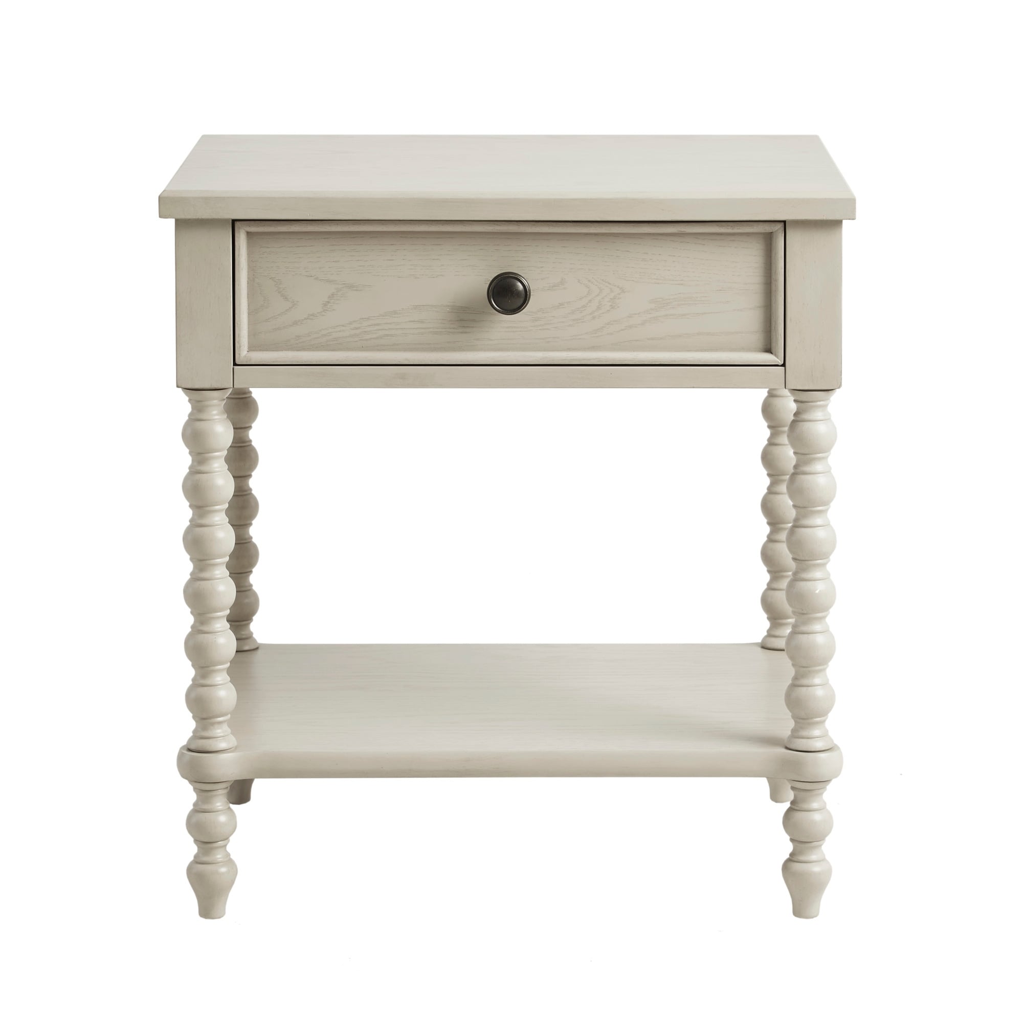 Comodino in legno tornito Madison Park Signature Beckett con cassetto e ripiano