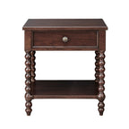 Comodino in legno tornito Madison Park Signature Beckett con cassetto e ripiano