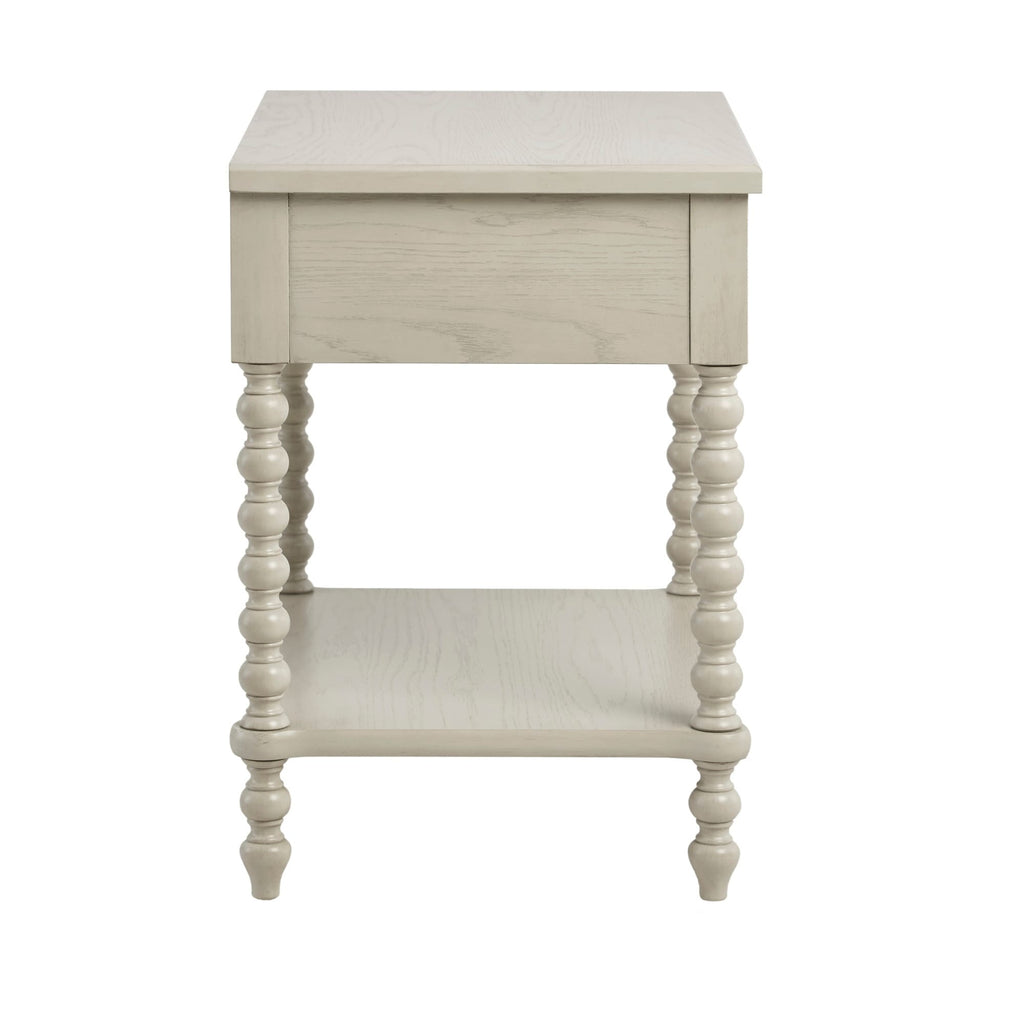 Comodino in legno tornito Madison Park Signature Beckett con cassetto e ripiano