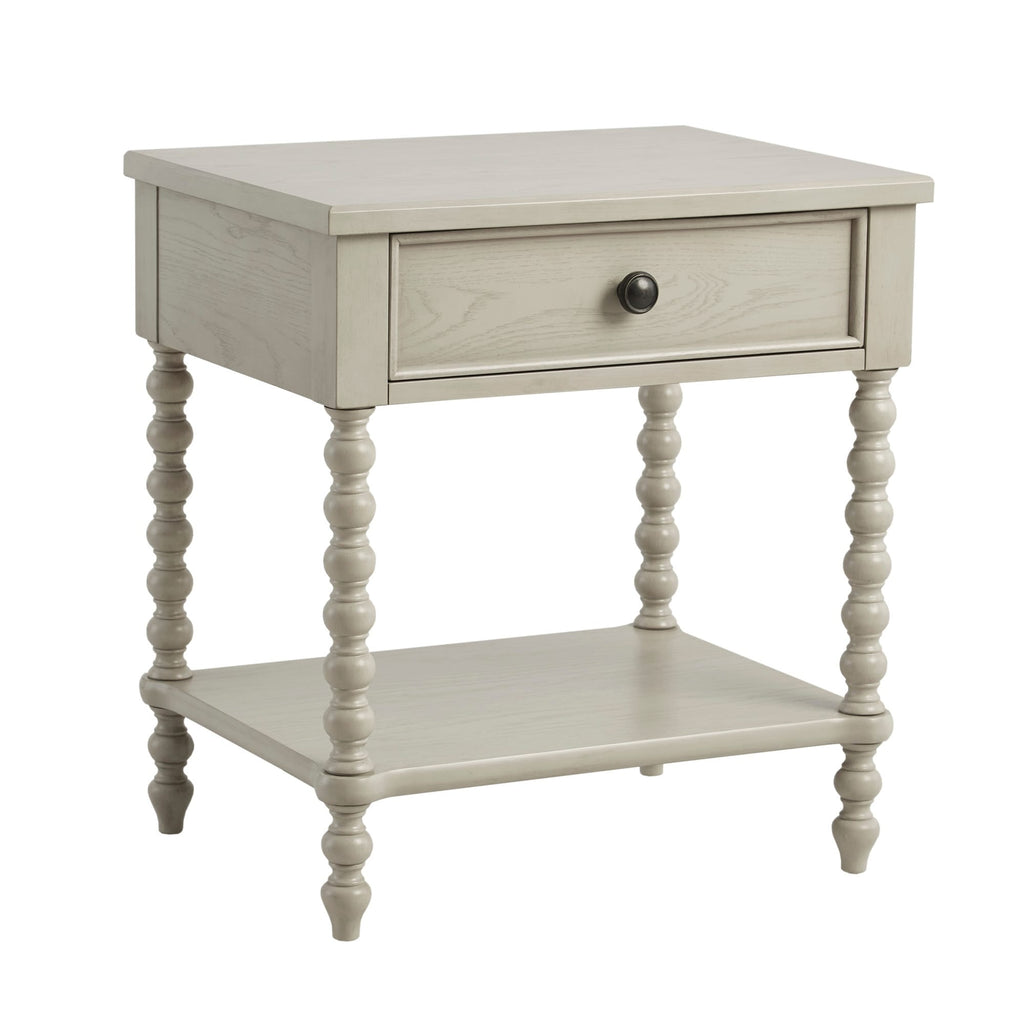 Comodino in legno tornito Madison Park Signature Beckett con cassetto e ripiano