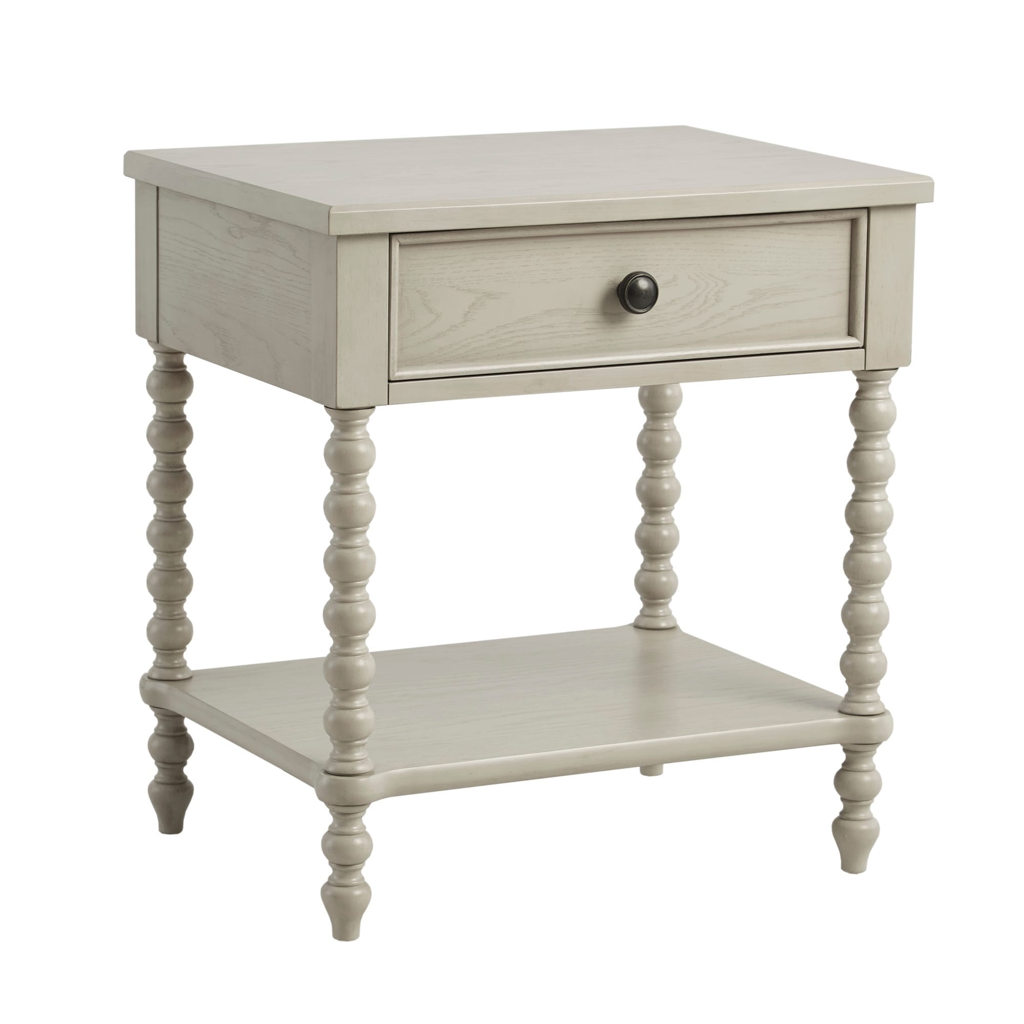 Comodino in legno tornito Madison Park Signature Beckett con cassetto e ripiano