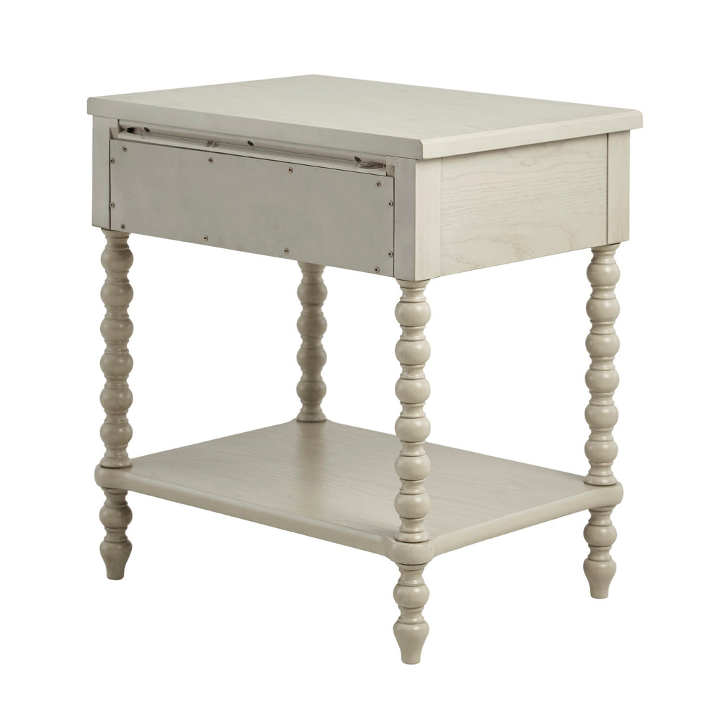 Comodino in legno tornito Madison Park Signature Beckett con cassetto e ripiano
